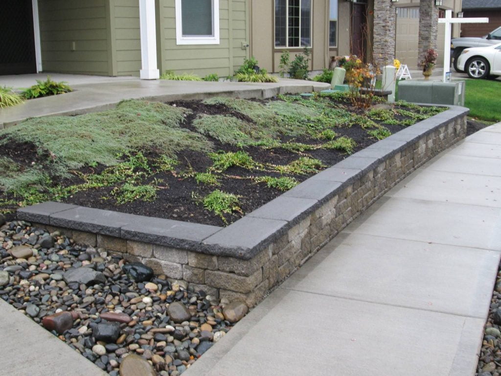 Retaining Wall Along with The Sidewalks