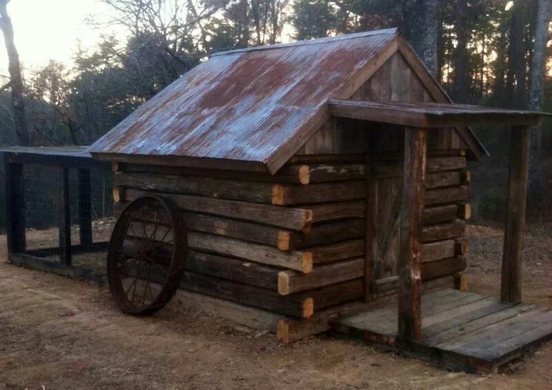 Rustic Log Chicken Coop