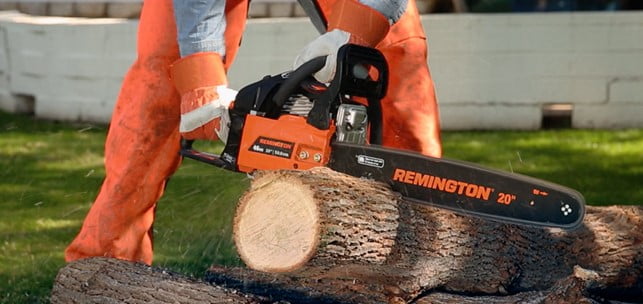 Chainsaw Cutting Wood