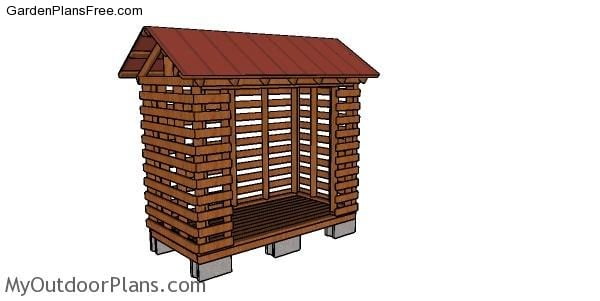 DIY Firewood Rack Shed made from 2x4s Plans