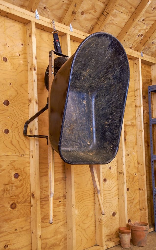 DIY Wooden Wheelbarrow Hanger