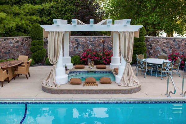 Poolside Hot Tub Deck Idea