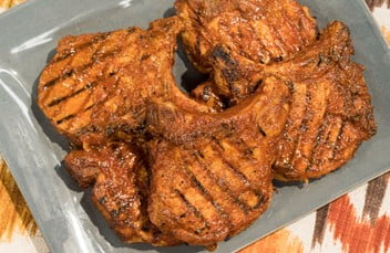 Pumpkin BBQ Sauce Glazed Pork Chops