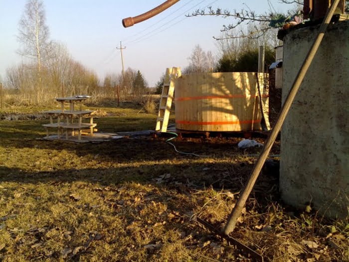 Pine Timber Homemade Hot Tub