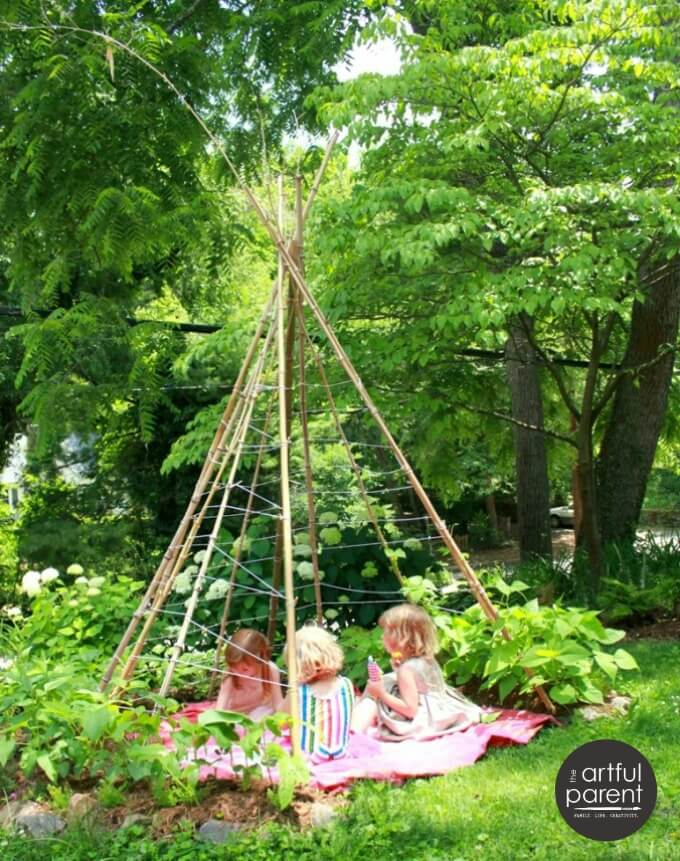 Bean Pole Teepee Trellis