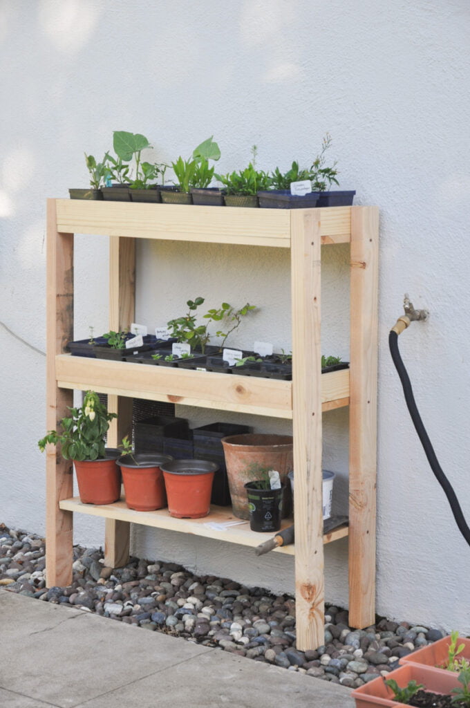 DIY Outdoor Plant Shelf