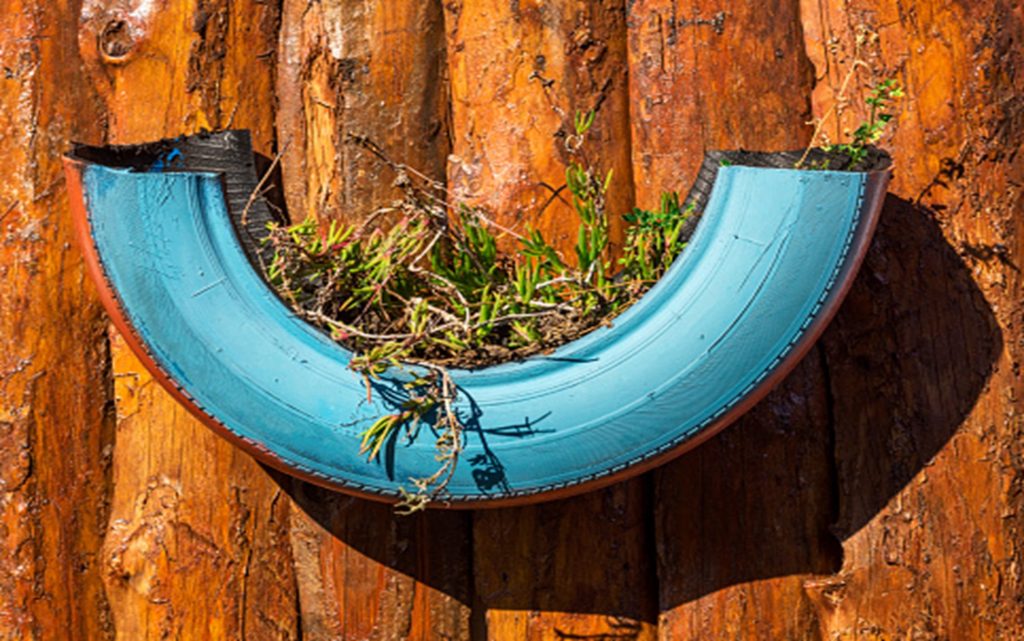 Hanging Tire Plants