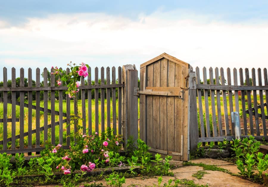 Outline Fence with a Door