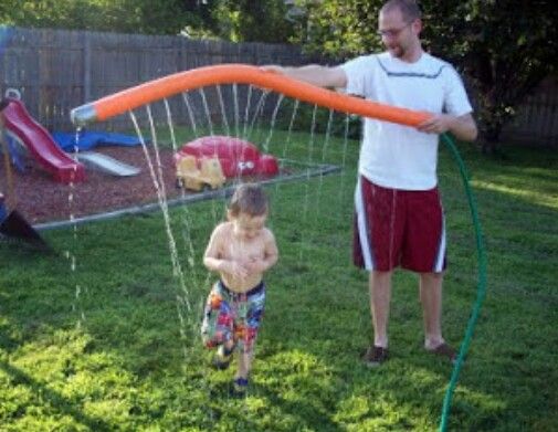 Pool noodle sprinkler