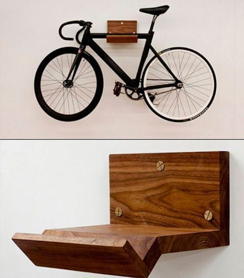 wooden bike holder