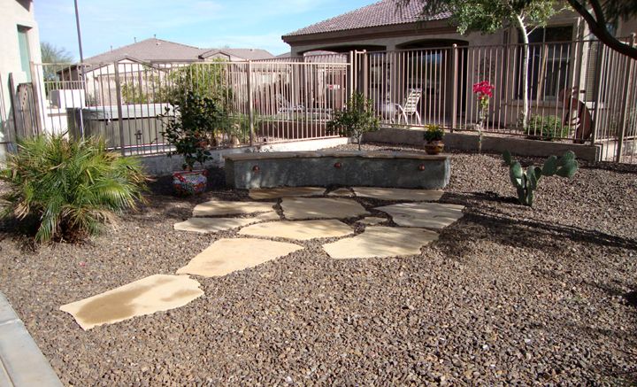 Flagstone Patio with A Desert Theme