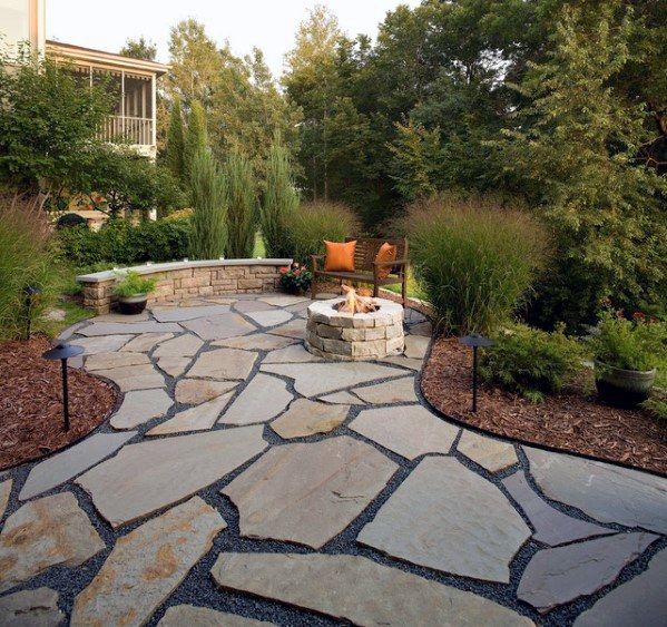 Flagstone Patio with Unique Shapes