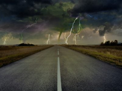 Highway, Road, Tornado, Lightning, Thunder, Storm