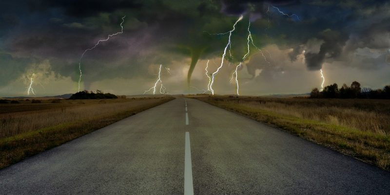 Highway, Road, Tornado, Lightning, Thunder, Storm