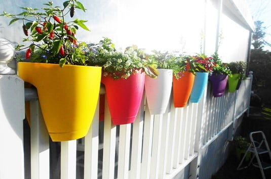 Flowerpots on Fence Tips