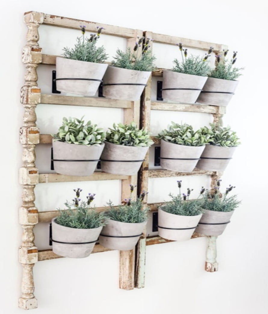 Wooden Pile Fence Planter Style