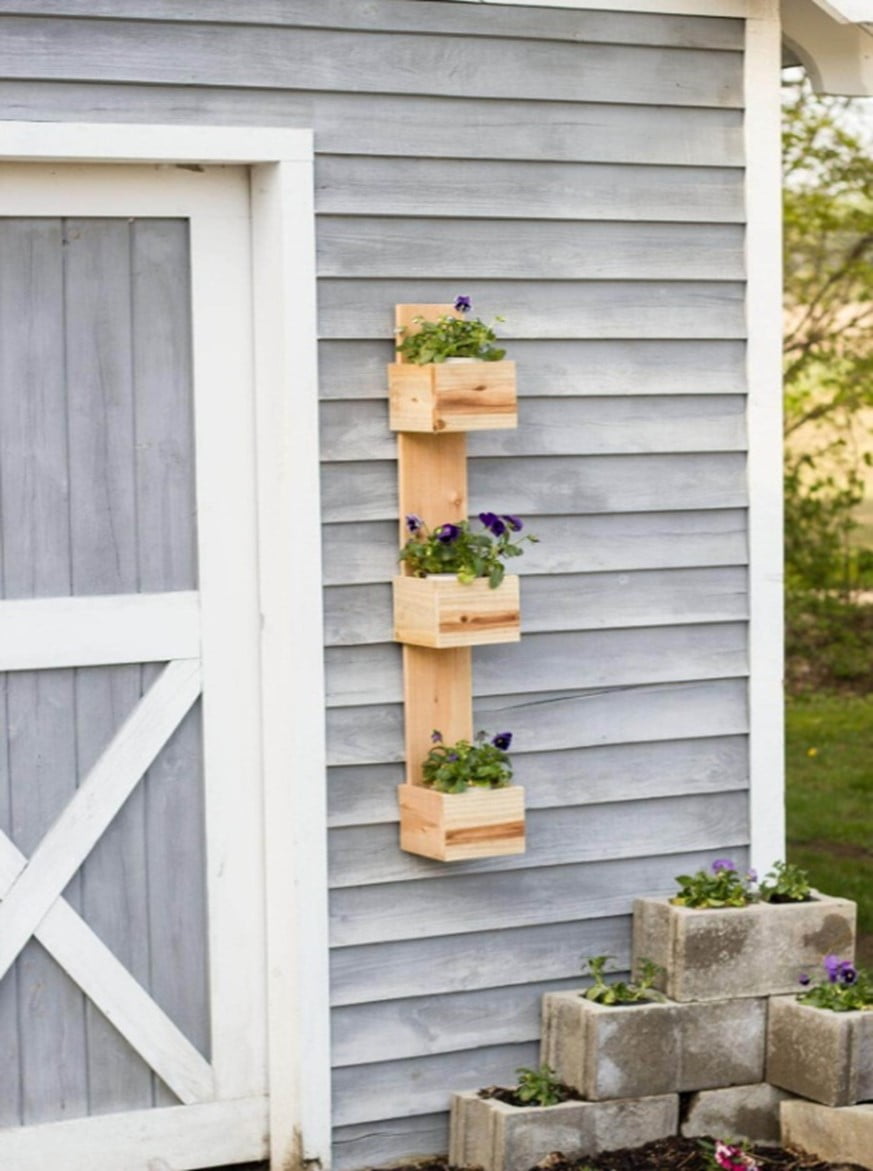 Wooden Picket Fence Planter