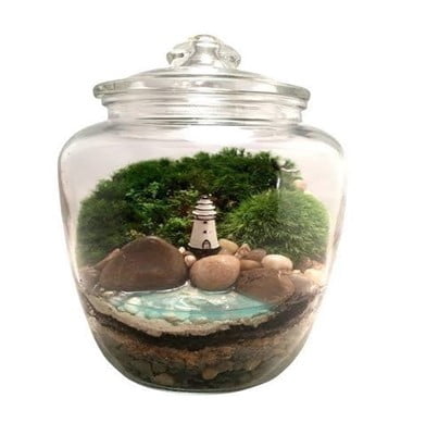 Beach Lighthouse Glass Globe Terrarium