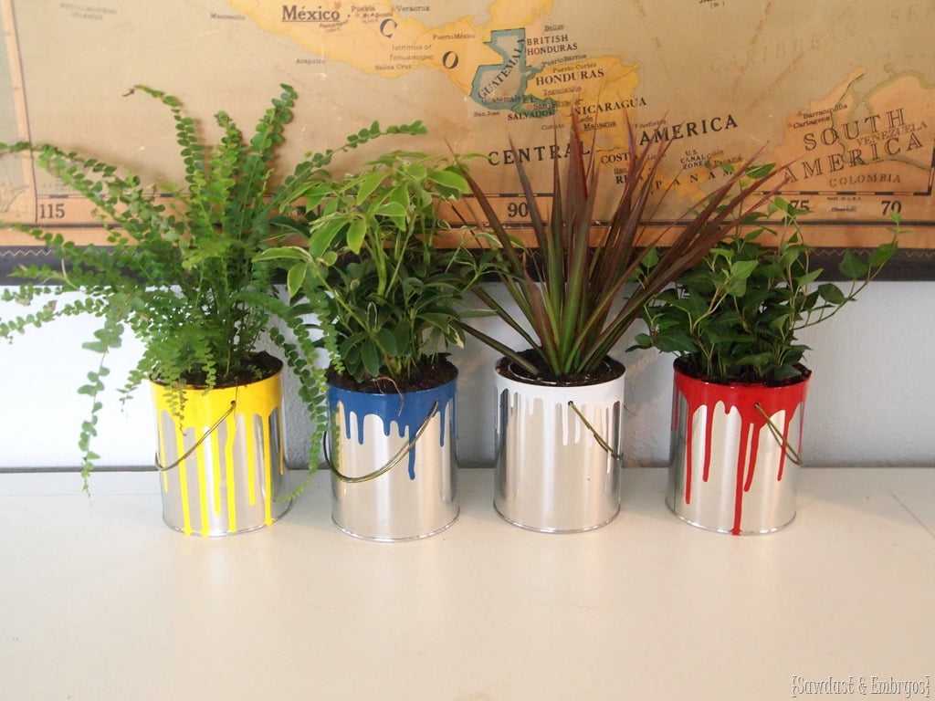 DIY Old Paint Cans Planter