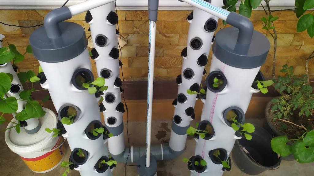 Vertical Hydroponic PVC Tower