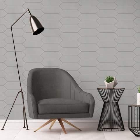 MTO0456 Modern 4X12 Large Diamond Gray Subway Glossy Porcelain Tile