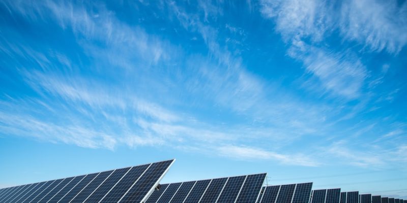 solar panel under blue sky