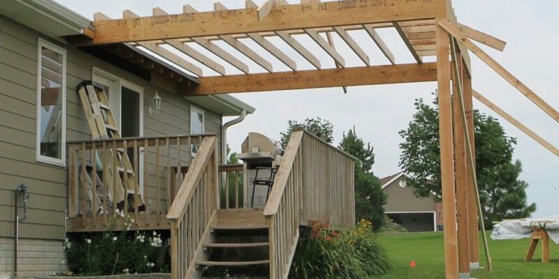 A patio roof construction