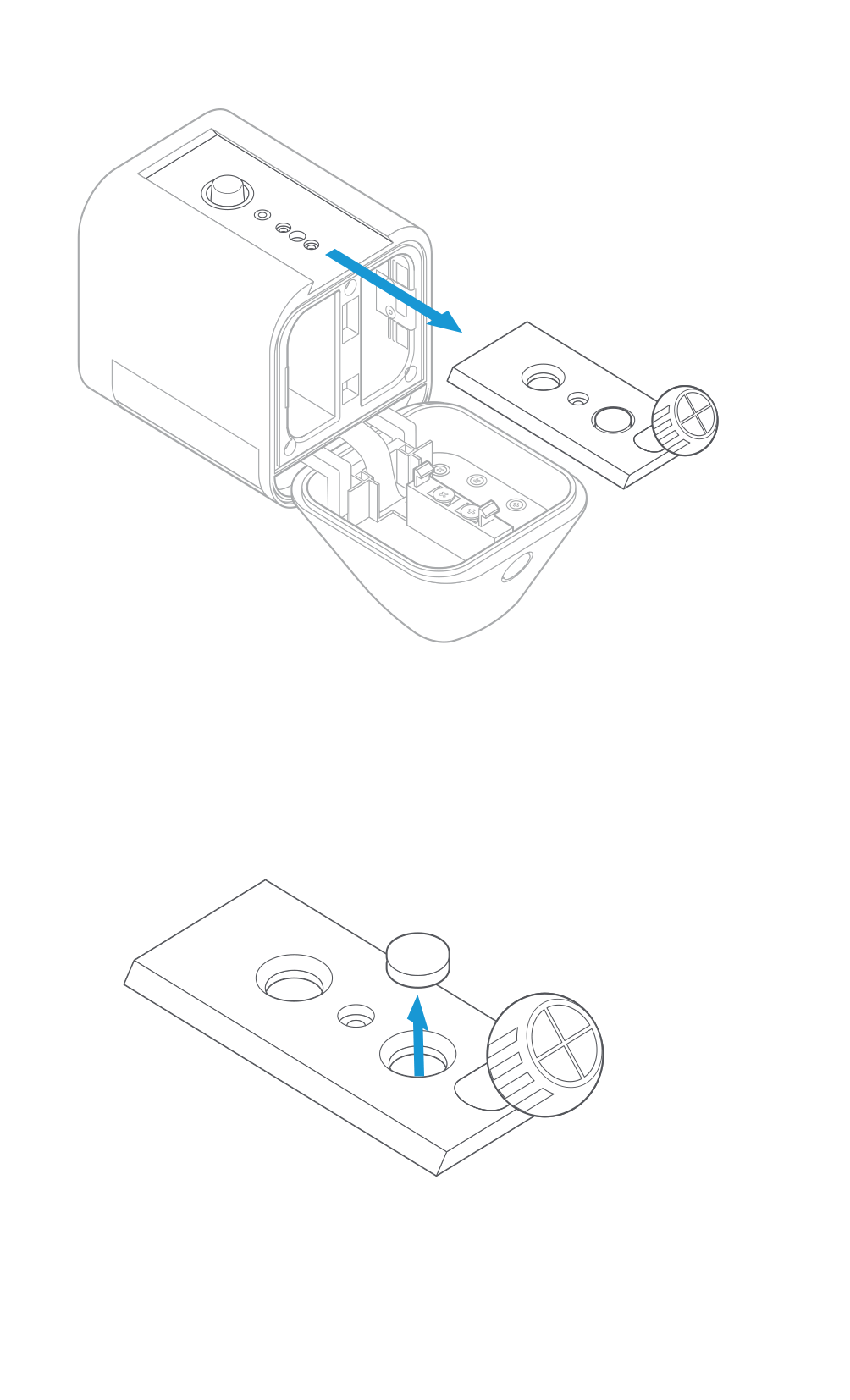 Removing the Weatherproofing Plate from the Spotlight Cam