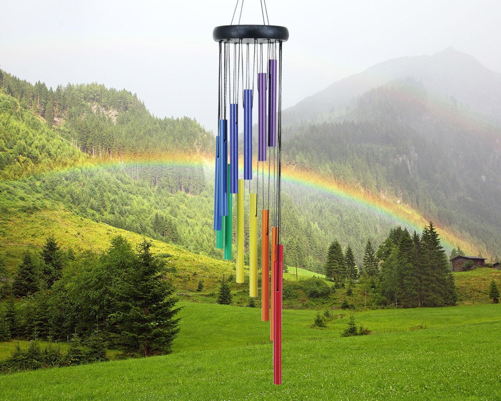 Rainbow Stoneware Wind Chime